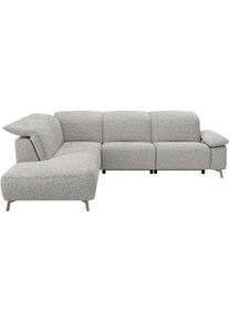 Ecksofa Musterring "MR 370, intelligenter Komfort im modernen Design", light, grau, B:288cm H:83cm T:241cm, 8% Baumwolle, 92% Polyester, Sofas, Ecksofa, Optionale Relaxfunktion, flexible Kopfteile & klappbare Armlehnen