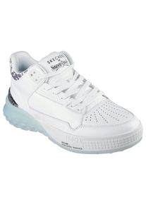 Sneaker Skechers "SIZZLE-SNOOP SIZZLE BUCKETS", Herren, Gr. 43, wei&szlig;, Leder, Schuhe Sneaker, Schn&uuml;rschuh, Freizeitschuh, MidCut mit Air-Cooled Memory Foam