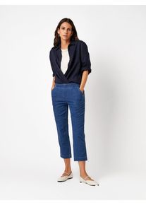 3/4-Hose Toni, Damen, Gr. 42, N-Gr, blau, Web, Obermaterial: 77% Baumwolle, 20% Polyamid, 3% Elasthan, unifarben, 3/4-L&auml;nge, Hosen 3/4-Hose, mit Stretch