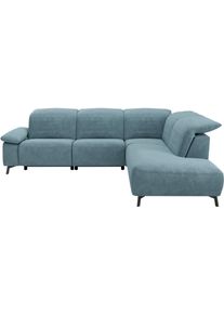 Ecksofa Musterring "MR 370, intelligenter Komfort im modernen Design", light, blau, B:288cm H:83cm T:241cm, 16% Baumwolle, 79% Polyester, 5% Polyacryl, Sofas, Ecksofa, Optionale Relaxfunktion, flexible Kopfteile & klappbare Armlehnen
