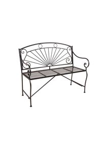 Gardenson Gartenbank, Schwarz, Metall, 111x96x55 cm, mit R&uuml;ckenlehne, Gartenm&ouml;bel, Gartenb&auml;nke, Gartenb&auml;nke