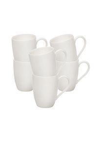 Becher "Kaffeebecher Basic White 260 ml 6er Set wei&szlig;", wei&szlig;, Porzellan, VIVO VILLEROY & BOCH GROUP, Trinkgef&auml;&szlig;e, Becher