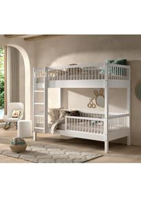 Vipack , Wei&szlig; , Holz , Buche,Buche , massiv,massiv , seitenverkehrt montierbar , 90x200 cm , Kinder- & Jugendzimmer, Kinderbetten, Hoch- & Stockbetten, Stockbetten