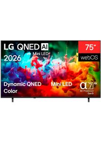 LG QNED-Fernseher "75QNED70B6A", Energieeffizienz: E, bunt (schwarz), 75 &Prime;, Fernseher, QNED-Fernseher