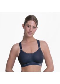 Sport-BH ANITA SINCE 1886 "DYNAMIX STAR - Sport-BH mit X-Back", Damen, Gr. 75, Cup D, blau (wei&szlig;, neutral), Obermaterial: 45% Polyester, 35% Polyamid, 10% Elasthan, 10% Polyurethan, BHs Sport-BH