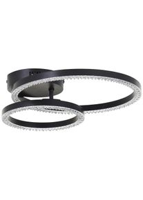 BRELIGHT LED Deckenleuchte "Aurelia", schwarz, H: 7cm, 1 Stk., Leuchten, 40 x 30 cm, schwenkbar, Kristalloptik, schwarz, LED Deckenleuchte