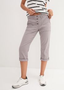 Stretch-Hose bonprix, Damen, Gr. 44, N-Gr, grau, Obermaterial: 97% Baumwolle, 3% Elasthan, regular fit, Hosen Stretch-Hose, mit Stretch-Anteil, wadenlange L&auml;nge, Regular Fit
