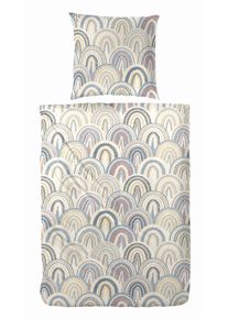 Bettw&auml;sche Primera "Primera Renforce-Bettw&auml;sche Rainboho", beige, B/L: 155cm x 220cm, 1 Stk., 1 Stk., Renforc&eacute;, B/L: 80cm x 80cm, 2 Stk., Renforc&eacute;, Obermaterial: 100% Baumwolle, Bettw&auml;sche, Bettw&auml;sche, mit kleinen schlichten Regenb&ouml;gen