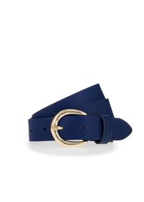 Lederg&uuml;rtel Tamaris "Clara Gold", Damen, Gr. 75, blau (kornblumenblau), Rindsleder, unifarben, G&uuml;rtel Lederg&uuml;rtel, 3cm breit, schlichte Dornschnalle in Gold, dezentes Markenlogo