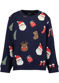 Sweatshirt Blue Seven, Jungen, Gr. 122, blau (nachtblau ao), Sweatware, Obermaterial: 100% Baumwolle, bedruckt, Basic h&uuml;ftlang, Rundhals, Rippb&uuml;ndchen, Sweatshirts Sweatshirt, Baumwolle