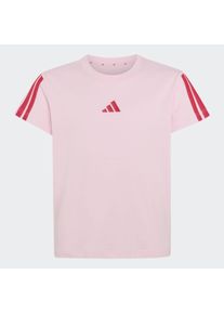 T-Shirt adidas Sportswear "ESSENTIALS KIDS", M&auml;dchen, Gr. 128, rosa (clear pink, power pink), Obermaterial: 100% Baumwolle, Rundhals, Shirts T-Shirt, f&uuml;r Kinder, mit Rundhalsausschnitt, ohne Verschluss, aus Baumwolle