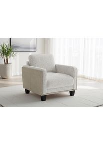 Sit & More Sessel SIT & MORE "Concept", grau (ivory), B:89cm H:84cm T:90cm, 100% Polyester, Sessel, Sessel, mit R&uuml;ckenkissen