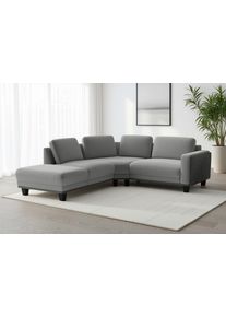Sit & More Ecksofa SIT & MORE "Concept", grau, B:223cm H:84cm T:251cm, 100% Polyester, Sofas, Ecksofa, Modernes Sofa in drei Fu&szlig;farben zur Auswahl