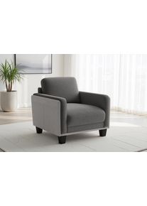 Sit & More Sessel SIT & MORE "Concept", grau (anthrazit), B:89cm H:84cm T:90cm, 100% Polyester, Sessel, Sessel, mit R&uuml;ckenkissen