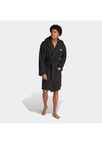 Bademantel adidas Performance "HOODED" Gr. M, schwarz, M, Obermaterial: 100% Baumwolle, Hausm&auml;ntel, Bademantel