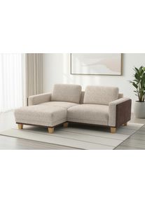 Sit & More Ecksofa SIT & MORE "Concept", cappuccino, B:226cm H:84cm T:167cm, 100% Polyester, Sofas, Ecksofa, Modernes Sofa in drei Fu&szlig;farben zur Auswahl