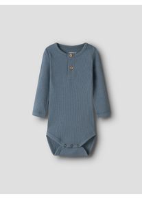 Langarmbody name it "NBMKAB LS BODY NOOS", Jungen, Gr. 68, N-Gr, blau (blau mirage), Feinripp, Obermaterial: 57% Baumwolle, 38% Modal, 5% Elasthan, unifarben, regular fit, Rundhals, Bodys Langarmbody