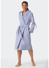 Bademantel Schiesser "Feather Terry", Damen, Gr. S, 200, grau, Baumwoll-Mix, Midil&auml;nge, Hausm&auml;ntel Bademantel, Bindeg&uuml;rtel, Kapuze, Seitentaschen, Regular Fit, Frottee, weich