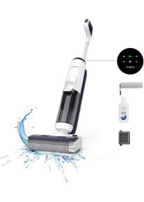 TINECO Nass-Trocken-Sauger "iFLOOR 5, automatische Selbstreinigung, Kantenreinigung", wei&szlig;, B:26cm H:110cm T:25,6cm, Mehrzwecksauger, 35 Min Akku, Tierhaarfilter, Hartbodenreiniger, Doppeltank, Nass-Trocken-Sauger