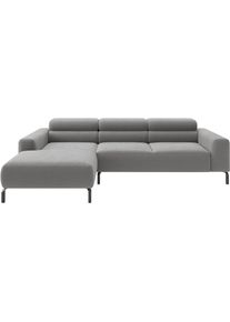 Ecksofa Home Affaire "Ecksofa, L-Form, incl. Kopfteilverstellung, Breite 258 cm", grau, B:258cm H:71cm T:183cm, 95% Polyester, 5% Nylon, Sofas, Ecksofa, wahlweise elektrische Sitztiefenverstellung