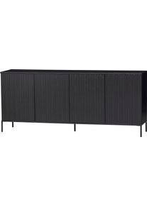 Sideboard Woood "New Gravure", beige (natur), Kiefer, Holzwerkstoff, Sideboards, Sideboard, Kommode mit grafischen Relieft&uuml;ren, H 85 cm x B 200 cm
