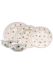 Villeroy & Boch Geschirr-Set VILLEROY & BOCH "Einsteiger-Set Petite Fleur 8er Set wei&szlig;", wei&szlig;, 8, Porzellan, Geschirr-Sets, Geschirr-Set, Sp&uuml;lmaschinengeeignet, Mikrowellengeeignet