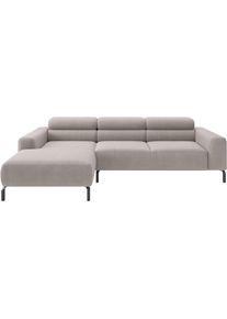 Ecksofa Home Affaire "Ecksofa, L-Form, incl. Kopfteilverstellung, Breite 258 cm", beige (taupe), B:258cm H:71cm T:183cm, 100% Polyester, Sofas, Ecksofa, wahlweise elektrische Sitztiefenverstellung