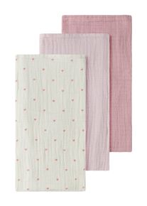 Multifunktionstuch LIL' ATELIER "NBNISLEYS 3PACK NAPPIES LIL NOOS", Baby, rosa (turtledove aop:hushed violet, zephyr), Web, Baumwolle, bedruckt, Modet&uuml;cher Multifunktionstuch, aus Baumwolle, bequeme Passform, mit Blumenmuster und Uni-Look