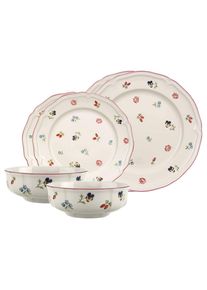 Villeroy & Boch Geschirr-Set VILLEROY & BOCH "Basic-Set Petite Fleur 6er Set wei&szlig;", wei&szlig;, 6, Porzellan, Geschirr-Sets, Geschirr-Set, Sp&uuml;lmaschinengeeignet, Mikrowellengeeignet