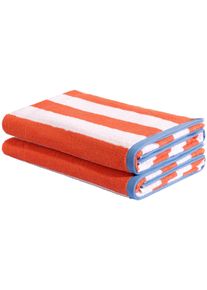 Strandtuch OTTO HOME "Elenna, 100% Baumwolle, 500 gr/m&sup2;", orange, B:180cm L:90cm, Frottier, Baumwolle, Handt&uuml;cher, Strandtuch, gestreift, Strandt&uuml;cher 90x180cm, 5 Jahre Garantie