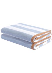 Strandtuch OTTO HOME "Elenna, 100% Baumwolle, 500 gr/m&sup2;", blau, B:180cm L:90cm, Frottier, Baumwolle, Handt&uuml;cher, Strandtuch, gestreift, Strandt&uuml;cher 90x180cm, 5 Jahre Garantie