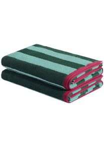 Strandtuch OTTO HOME "Elenna, 100% Baumwolle, 500 gr/m&sup2;", gr&uuml;n, B:180cm L:90cm, Frottier, Baumwolle, Handt&uuml;cher, Strandtuch, gestreift, Strandt&uuml;cher 90x180cm, 5 Jahre Garantie
