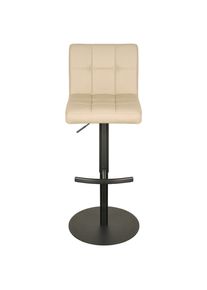 Livetastic , Schwarz, Beige , Metall, Leder , Echtleder , Rindleder , 43x92x113 cm , Sitzfl&auml;che 360&deg; drehbar ,