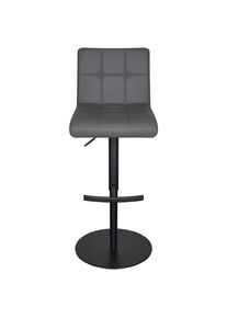 Livetastic , Grau, Schwarz , Metall, Leder , Echtleder , Rindleder , 43x92x113 cm , Sitzfl&auml;che 360&deg; drehbar ,