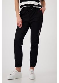 Jogger Pants monari "Hose Jill Basic", Damen, Gr. 44, N-Gr, schwarz, Web, Obermaterial: 92% Polyester, 8% Elasthan, regular fit lang, Hosen Jogger Pants, mit Rei&szlig;verschlusstasche