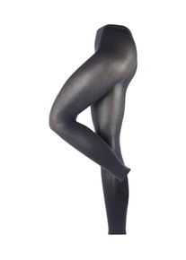 Feinstrumpfleggings Esprit "Cotton", Damen, Gr. 42, schwarz (marine), Obermaterial: 58% Baumwolle, 37% Polyamid, 5% Elasthan, Strumpfhosen Feinstrumpfleggings, elegant, fein, kn&ouml;chellang, matt, rutschfest, nicht gl&auml;nzend