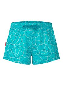 Badeshorts Trollkids "Girls Haukland Shorts", M&auml;dchen, Gr. 128, N-Gr, blau (lagoon blau, schwarz turquoise), Web, Obermaterial: 100% Polyester, Badehosen Badeshorts, mit Lichtschutzfaktor 50+, schnelltrocknend, aus Polyester