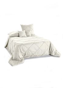 bonprix Tagesdecke mit Rechtecken, beige, Gr.280x210 cm, Tagesdecke mit Rechtecken