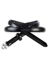Lederg&uuml;rtel Calvin Klein "ROUND CK BUCKLE 15MM BELT SMOOTH", Damen, Gr. 110, ck schwarz, antique nickel, Web, Rindsleder, G&uuml;rtel Lederg&uuml;rtel, Gr&ouml;&szlig;enverstellbar mit Metallschlie&szlig;e