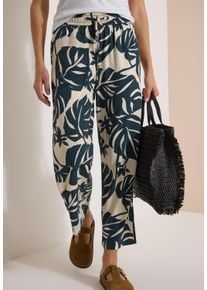 Stoffhose Cecil "Style Neele", Damen, Gr. S (38), L&auml;nge 26, palm breeze gr&uuml;n, Web, Obermaterial: 100% Viskose, bedruckt, l&auml;ssig geschnitten lang, Hosen Stoffhose, Sommerhose im Loose Fit und mit floralem Muster