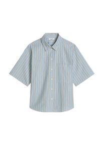 Marc O'Polo Kurzarmbluse MARC O'POLO DENIM, Damen, Gr. S, light blau, Web, Obermaterial: 100% Baumwolle, gestreift, Blusen Kurzarmbluse
