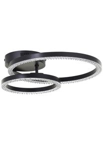 Brilliant LED Deckenleuchte "Aurelia", schwarz, H: 7cm, 1 Stk., Leuchten, 40 x 30 cm, schwenkbar, Kristalloptik, schwarz, LED Deckenleuchte