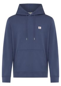 Kapuzensweatshirt Calvin Klein Jeans "400GSM TERRY BADGE HOODIE", Herren, Gr. S, blau nomad, Sweatware, Obermaterial: 100% Baumwolle, l&auml;ssig geschnitten normal, Rundhals, eingesetzt Rippb&uuml;ndchen, Sweatshirts Kapuzensweatshirt, Mit Rundhalsausschnitt