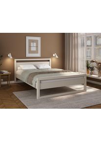 Massivholzbett OTTO HOME "Wellow, Kaschmir-Beige-Beige, Kiefer, inklusive Lattenrost", kaschmir, beige, kaschmir, beige, kaschmir, beige, beige, B:148cm H:86cm L:211cm, Betten, Massivholzbett, nordisch-modern, bis 180 kg belastbar, FSC & Made in Europe