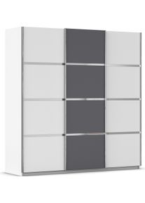 Kleiderschrank OTTO HOME "Mehrzweckschrank Aktenschrank M&ouml;bel Mietswohnung Schlafzimmer AVOLA", wei&szlig; (alpinwei&szlig;, graumetallic, leisten chrom), B:203cm H:229cm T:62cm, Holzwerkstoff, Schr&auml;nke, Kleiderschrank, mit eleganten Zierleisten in Chrom, Schwarz oder Wei&szlig; MADE IN GERMANY