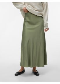 V&eacute;ro Moda A-Linien-Rock VERO MODA "VMMERLE ANKLE SKIRT WVN GA NOOS", Damen, Gr. L (40), gr&uuml;n (oil gr&uuml;n), Web, Obermaterial: 100% Polyester, unifarben, kn&ouml;chellang, R&ouml;cke A-Linien-Rock, Kunstfaser