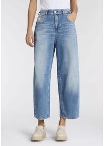 5-Pocket-Jeans Herrlicher "Barrow Denim Stretch", Damen, Gr. 32, N-Gr, blau (blasted), Denim/Jeans, Obermaterial: 98% Baumwolle, 2% Elasthan, loose fit kn&ouml;chellang, Jeans 5-Pocket-Jeans, im Barrel Fit