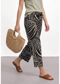7/8-Hose Street One "Style Emee", Damen, Gr. 40, L&auml;nge 26, schwarz-wei&szlig; (schwarz), Web, Obermaterial: 100% Viskose, gemustert, loose fit lang, Hosen 7/8-Hose, 7/8 Sommerhose mit grafischem Print und im Lose Fit, Topseller