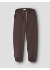 Trainingshose name it "NKMHONK BRU SWE PANT NOOS", Jungen, Gr. 104, N-Gr, french roast, Web, Obermaterial: 95% Baumwolle, 5% Elasthan, unifarben, regular fit kn&ouml;chellang, Hosen Trainingshose