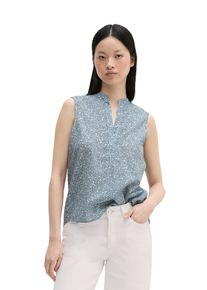 Marc O'Polo Blusentop MARC O'POLO, Damen, Gr. 40, blau (medium blau), Web, Obermaterial: 100% Baumwolle, loose fit normal, V-Ausschnitt, Blusen Blusentop, loose aus bedrucktem Baumwoll-Voile